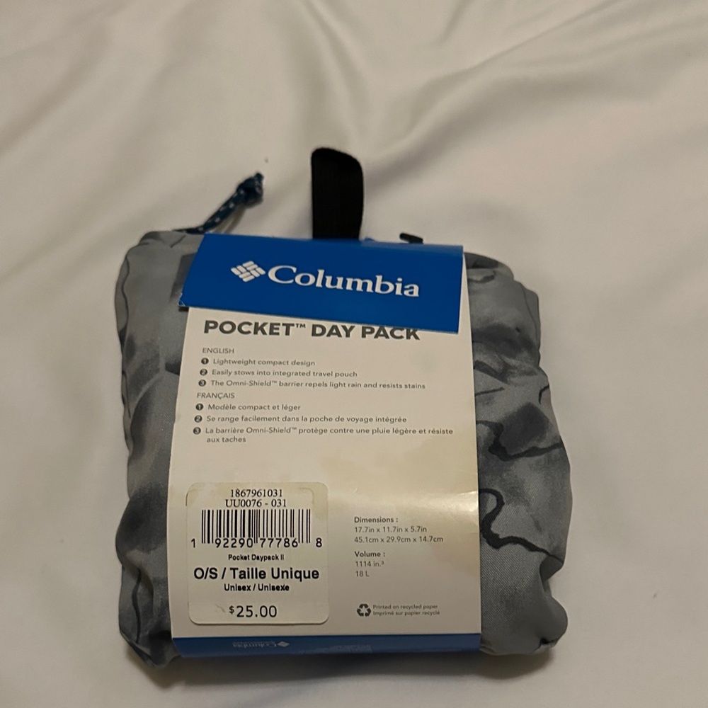 Columbia Gray Packable  Backpack - Picture 3 of 3